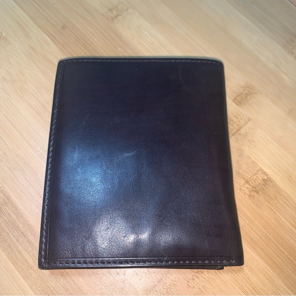 Leather Billfold ID Wallet Dark Brown 22 Card Slots Tri-Fold - Picture 6 of 7